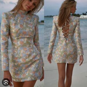 Pastel Floral Backless Dress